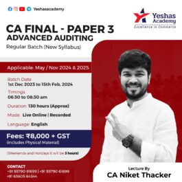 CA Final Advanced Auditing (Paper 3) For May & November 2024 & 2025 By CA Niket Thacker