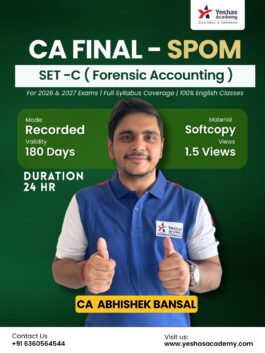 CA Final SPOM Set-C (Forensic Accounting) By CA Abhishek Bansal