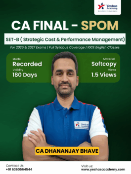 CA Final SPOM Set-B (Strategic Cost & Performance Management) CA Dhananjay Bhave