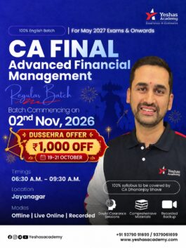 CA Final AFM For 2027 & 2028 Exams By CA Dhananjay Bhave