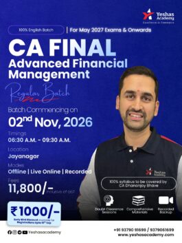CA Final AFM For 2027 & 2028 Exams By CA Dhananjay Bhave